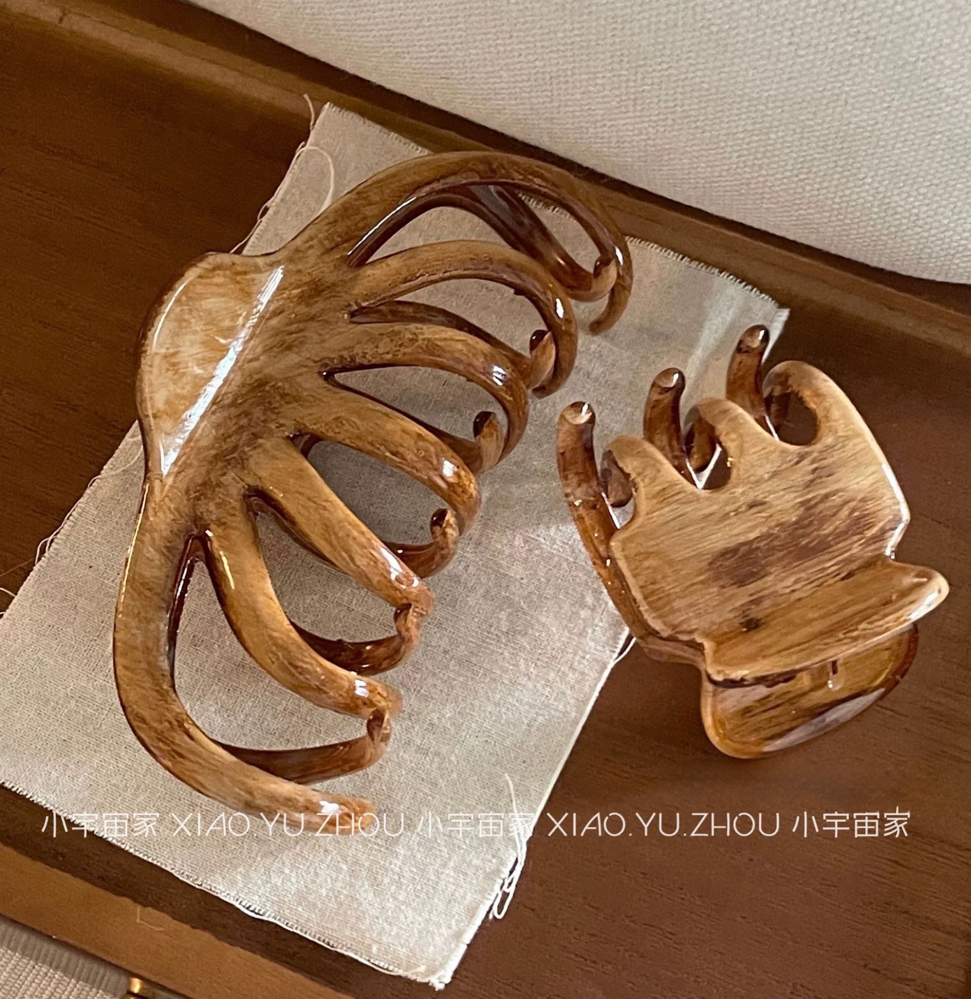 法式Camalr油画抓夹大号美拉德发抓复古焦糖南瓜鲨鱼夹发量多13cm