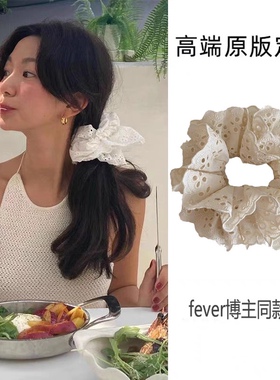 Fever同款芭蕾少女奶白大肠发圈