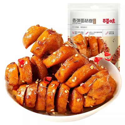 百草味香弹面筋卷135g烧烤味