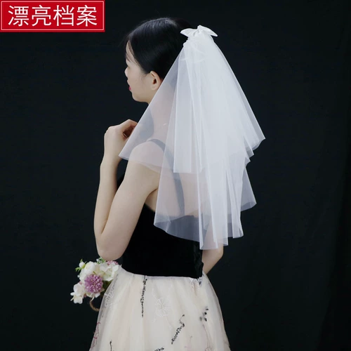 Фата основное свадебное платье свадебный сертификат юбилей путешествия фото реквизит маленькая фата короткая супер фея стиль новый белый