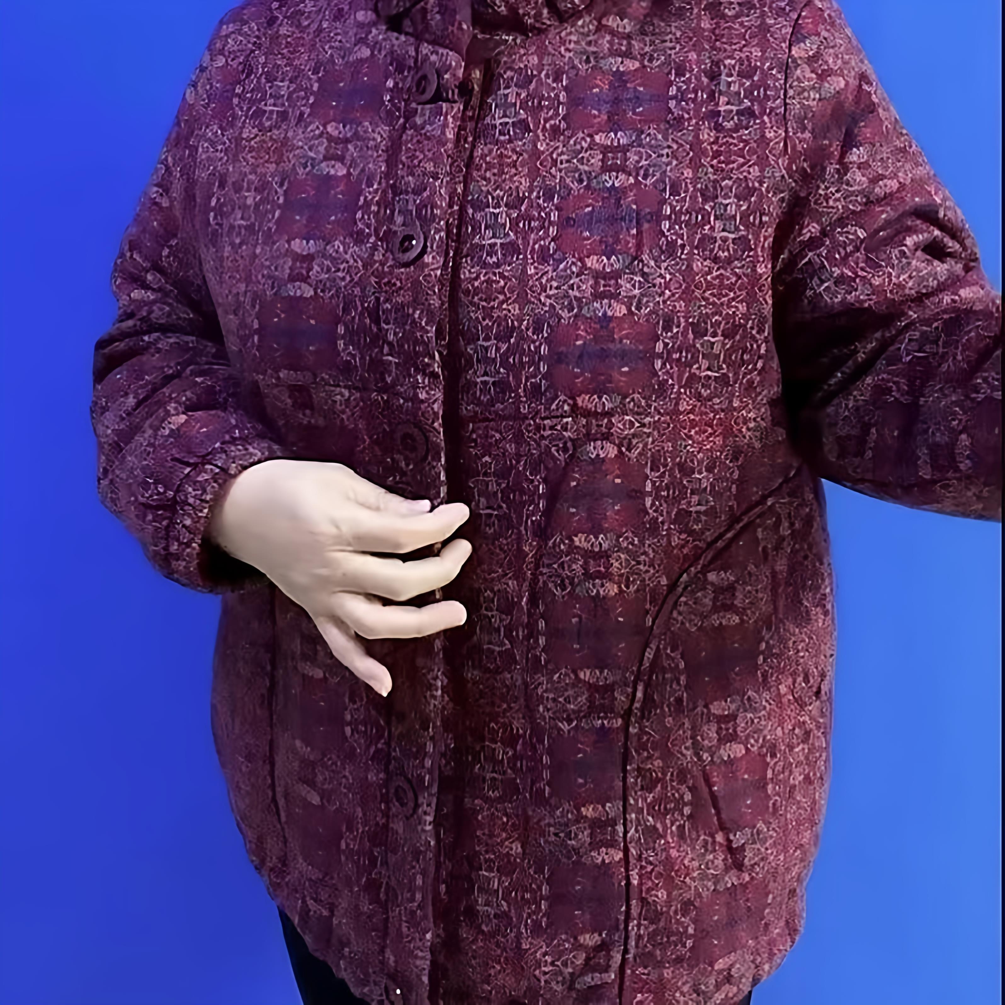 中老年妈妈立领碎花棉袄