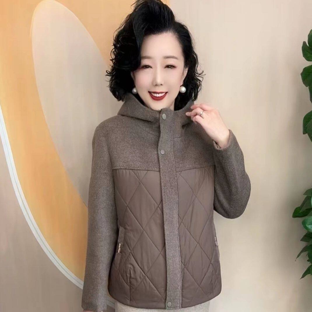 加棉连帽短款拼接夹服202