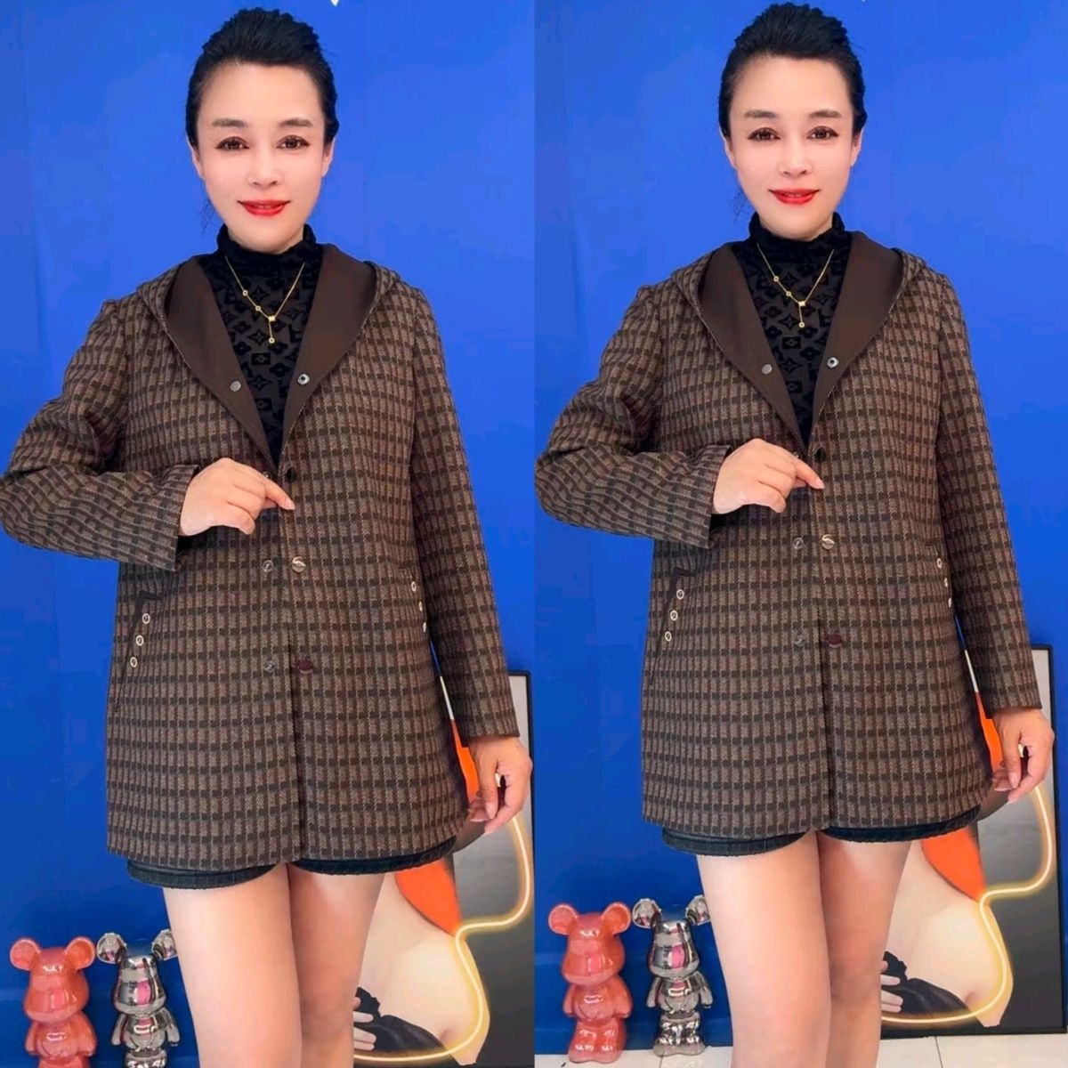 春秋新款妈妈连帽外套宽