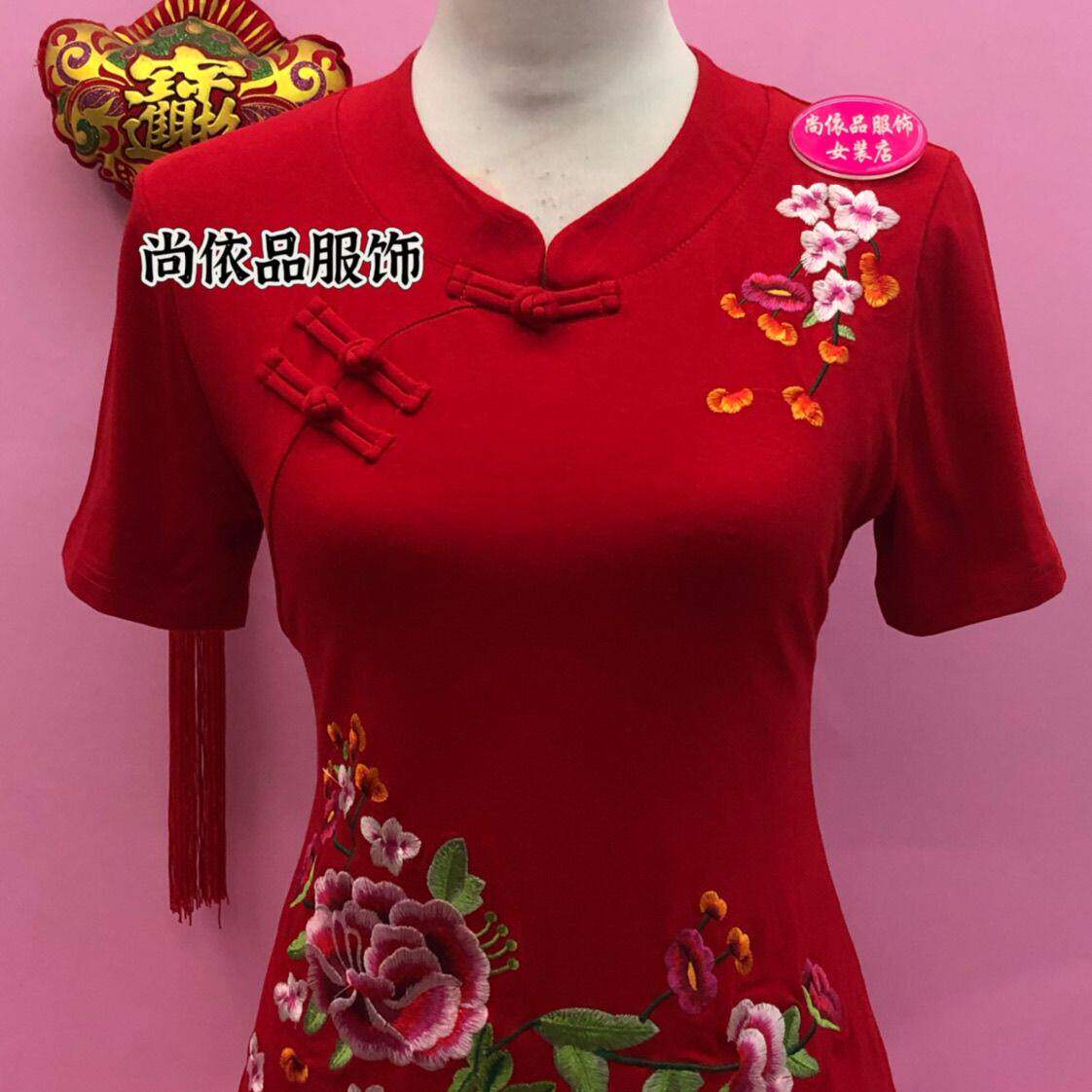 夏季薄款V领绣花时尚洋派