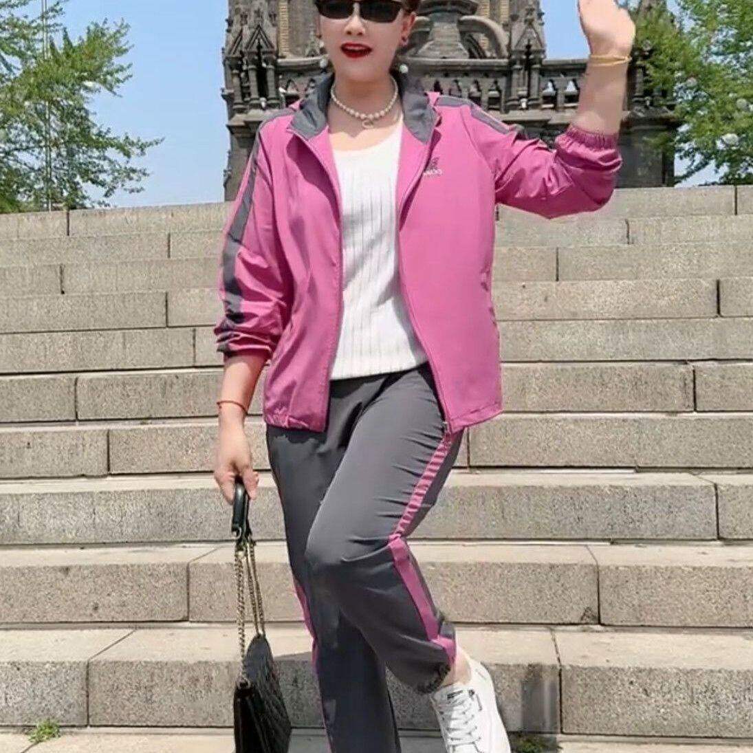 春夏新款套装休闲运动时