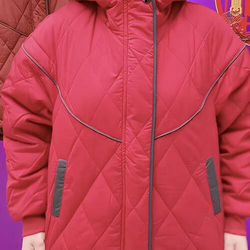 妈妈冬季新款连帽棉服202