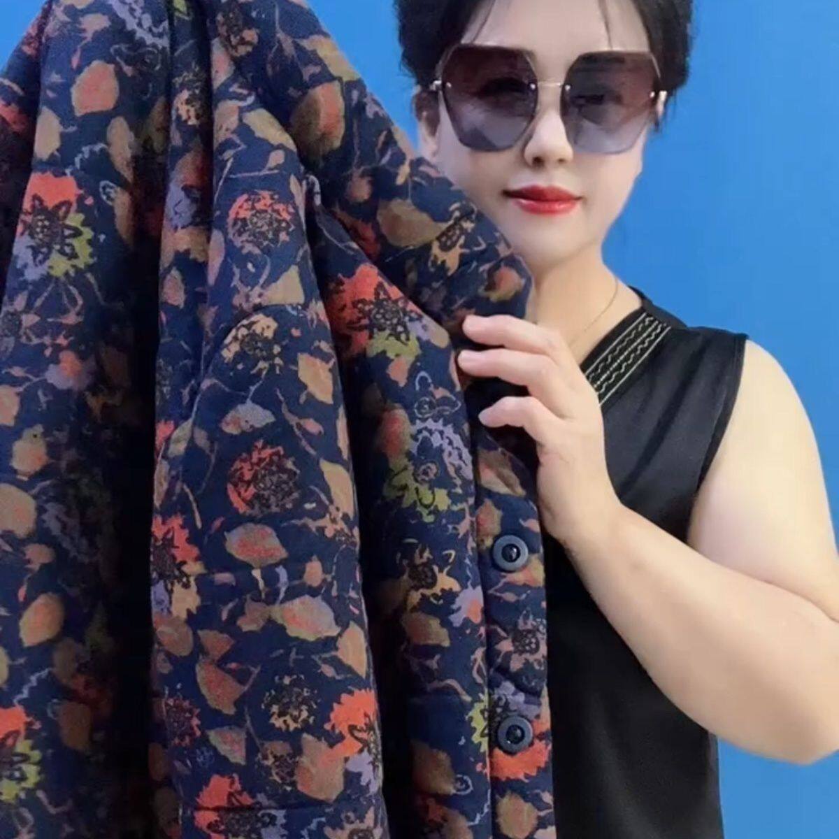 中老年冬装棉衣外套加厚老年人棉服短款棉袄中老年妈妈棉袄印花