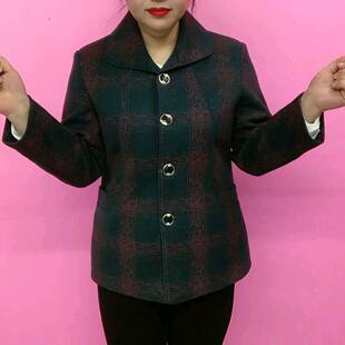 两侧有口袋高端大气款 翻领加里衬宽松上衣 中老年女装 26春秋新款