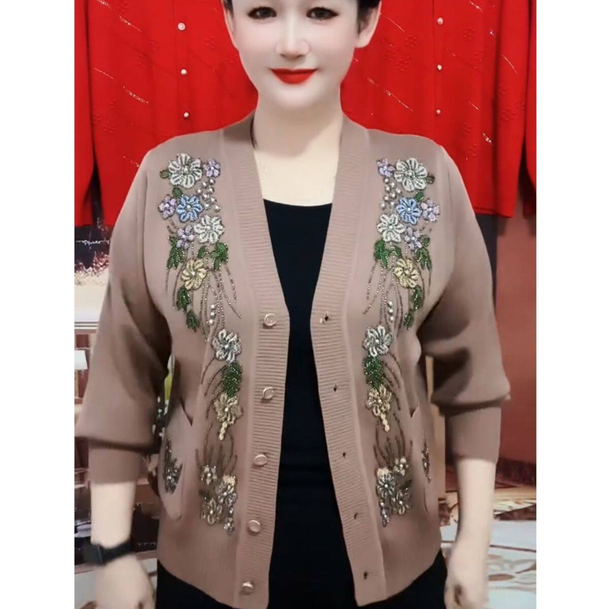 秋冬新款双兜串珠时尚针