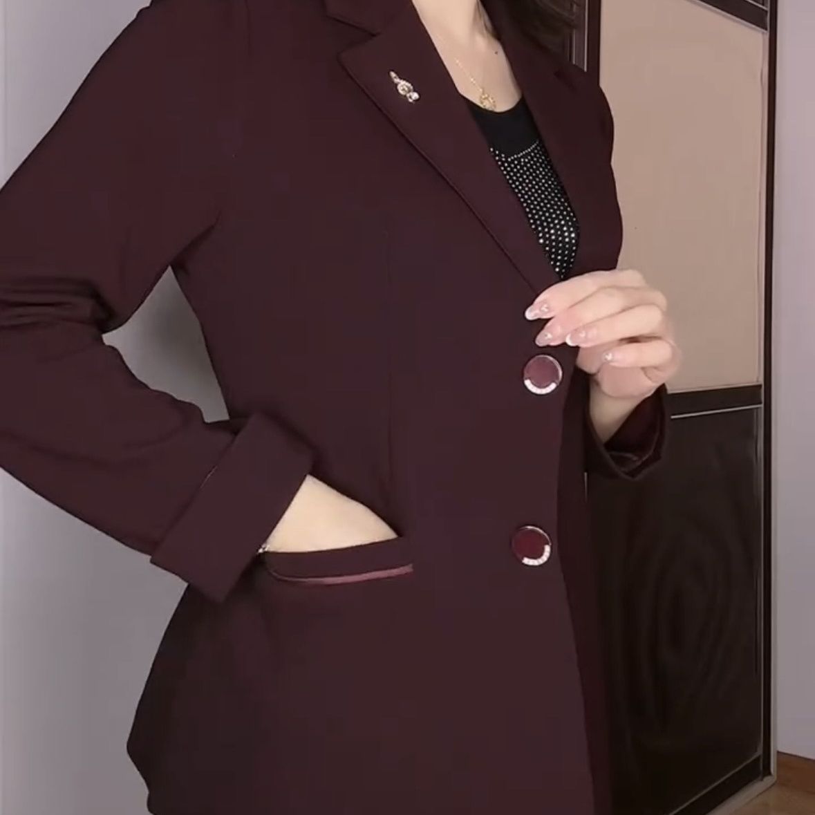 春秋气质外套新款西服妈