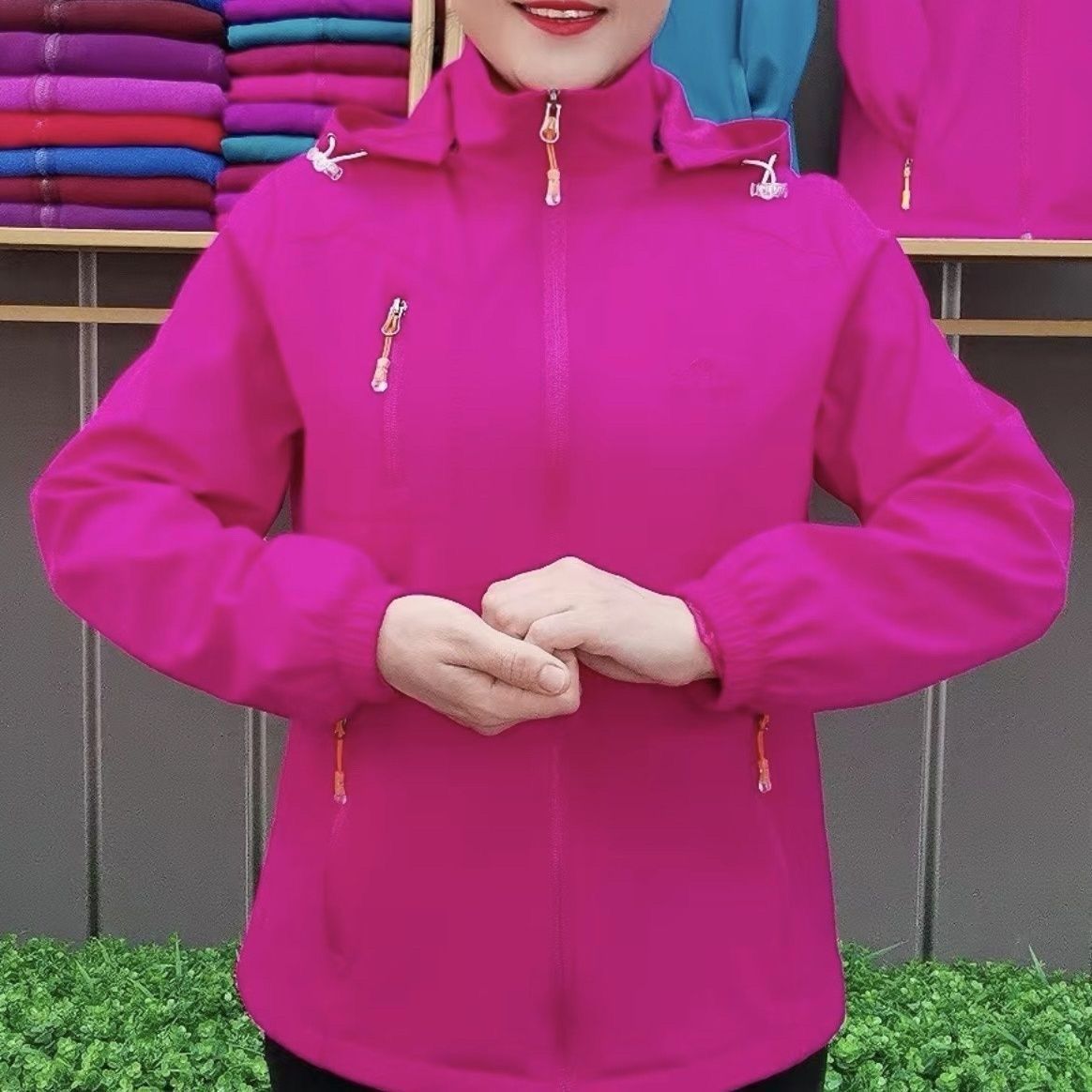新款冲锋衣女春秋款薄外