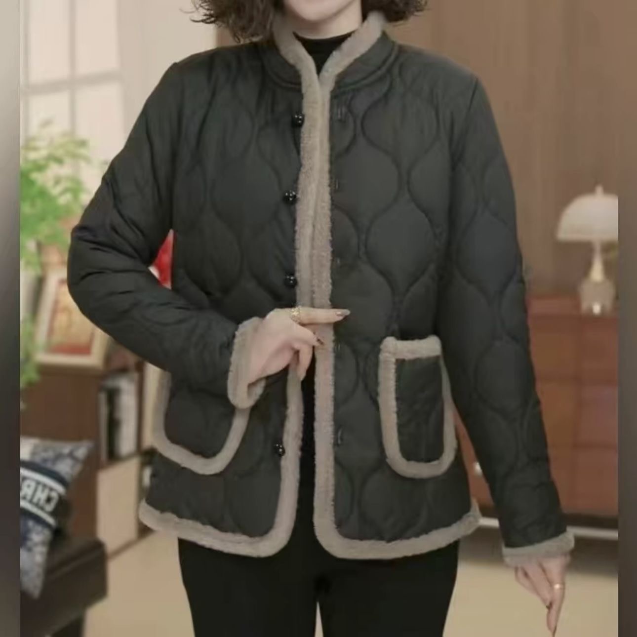 中老年冬季棉衣加绒新款