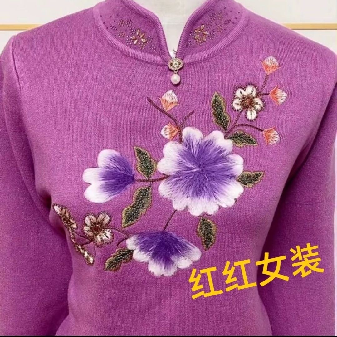 秋冬加绒加厚毛衣洋气中