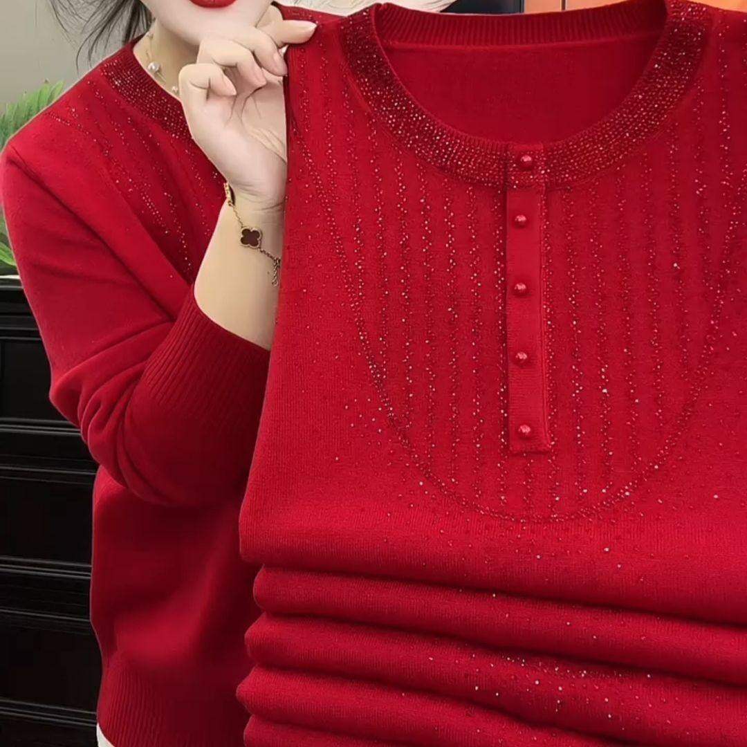 妈妈爆款轻奢气质时尚中年圆领针织衫百搭减龄打底遮肉通勤洋派,女装/女士精品,常规大码外套,淘宝优惠券,粉丝福利购,淘宝优惠卷