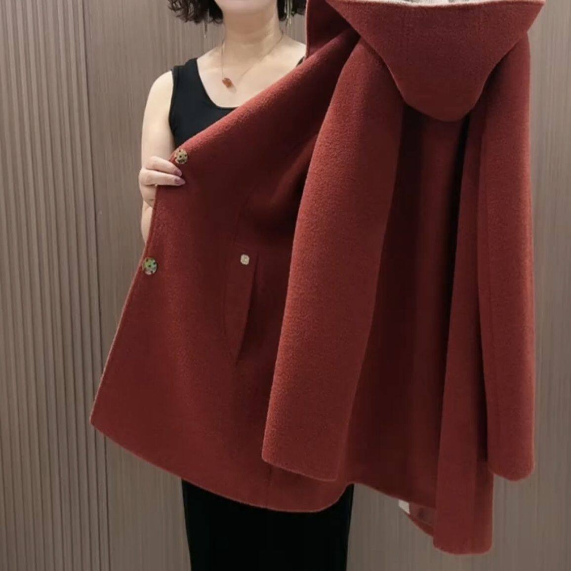 中老年女装连帽秋冬外套2