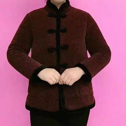 中式盘扣立领外套女加绒