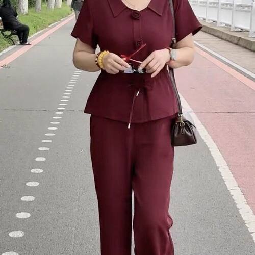 妈妈夏季新款短袖减龄套
