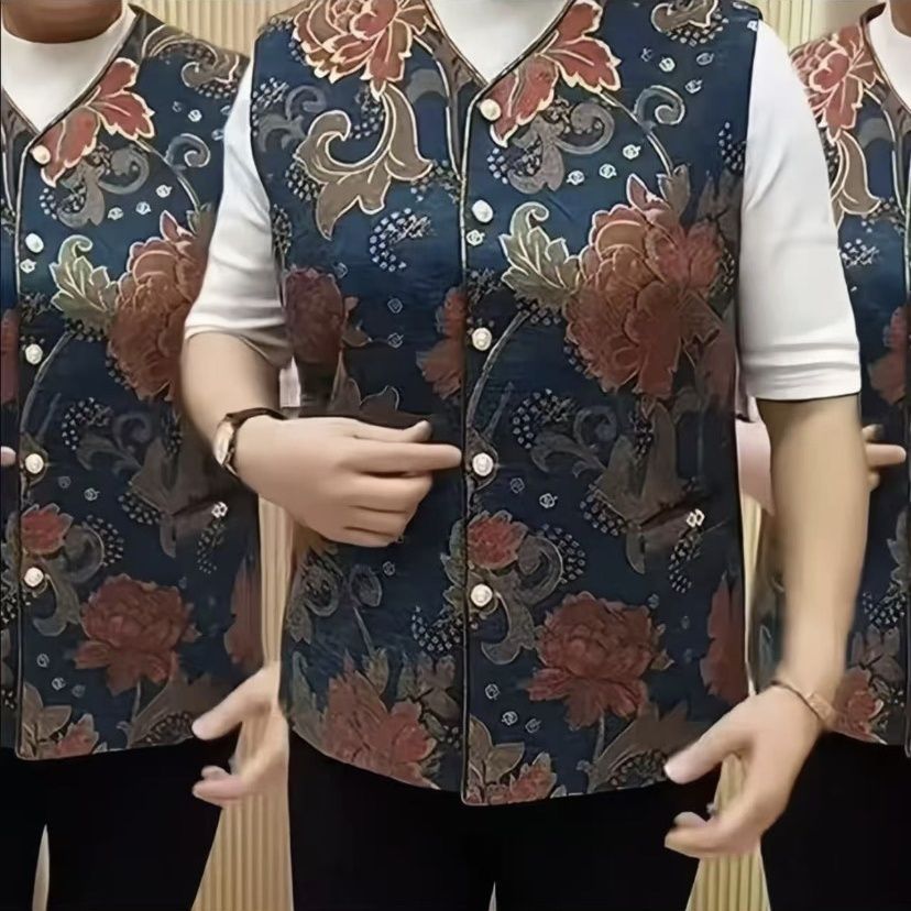 中老年马甲短款纽扣妈妈