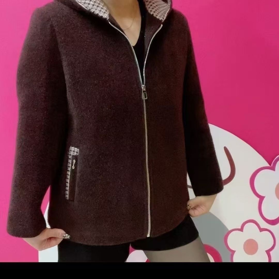 2025冬新款时尚连帽毛呢