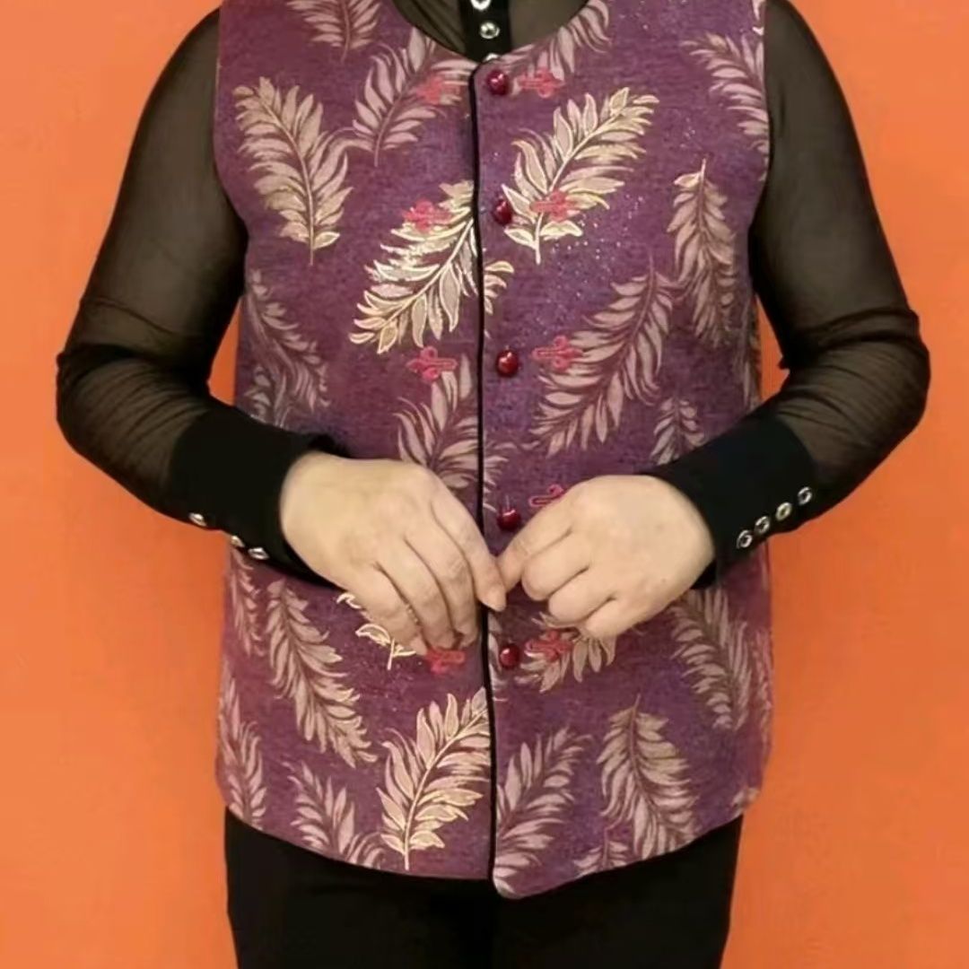 老年人妈妈女装马甲中式