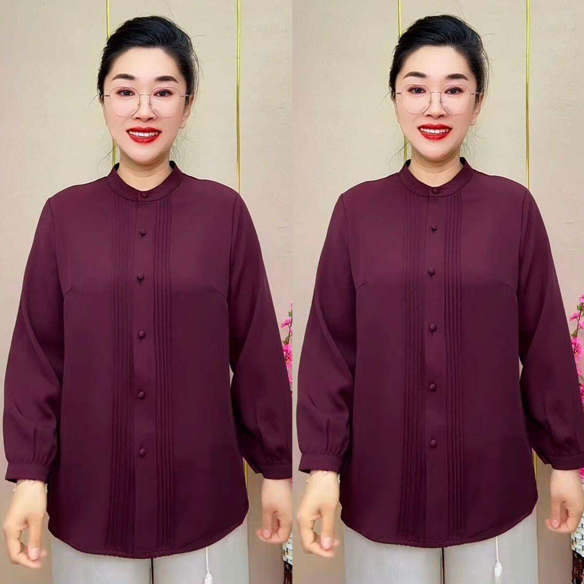 中老年衬衫女妈妈夏装新