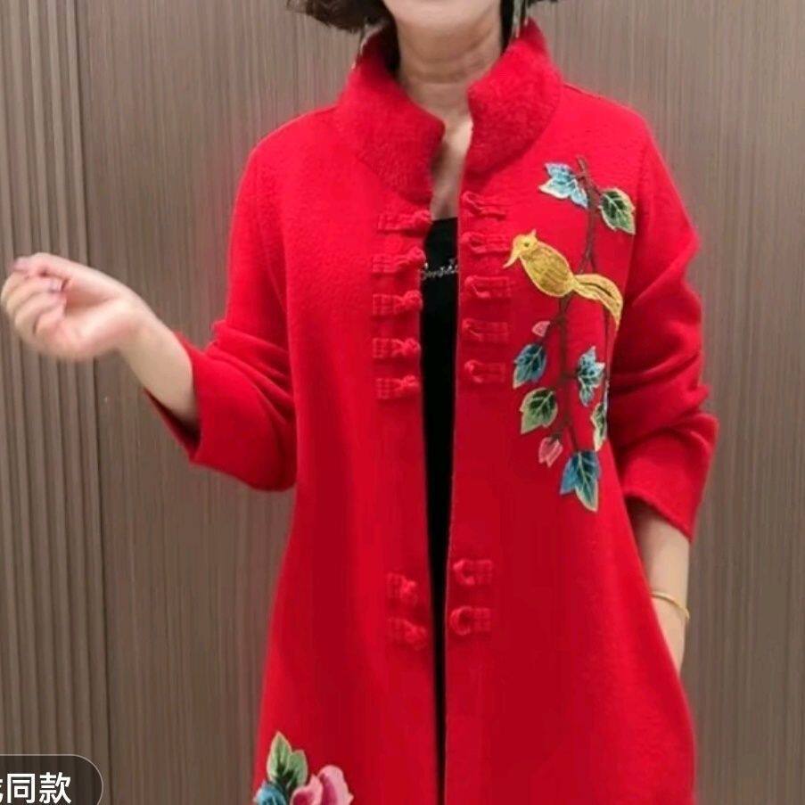 中老年立领时尚外套洋气