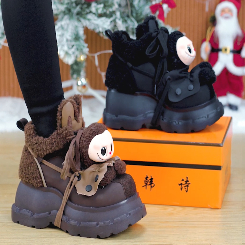 欧货卡通玩偶保暖雪地靴女