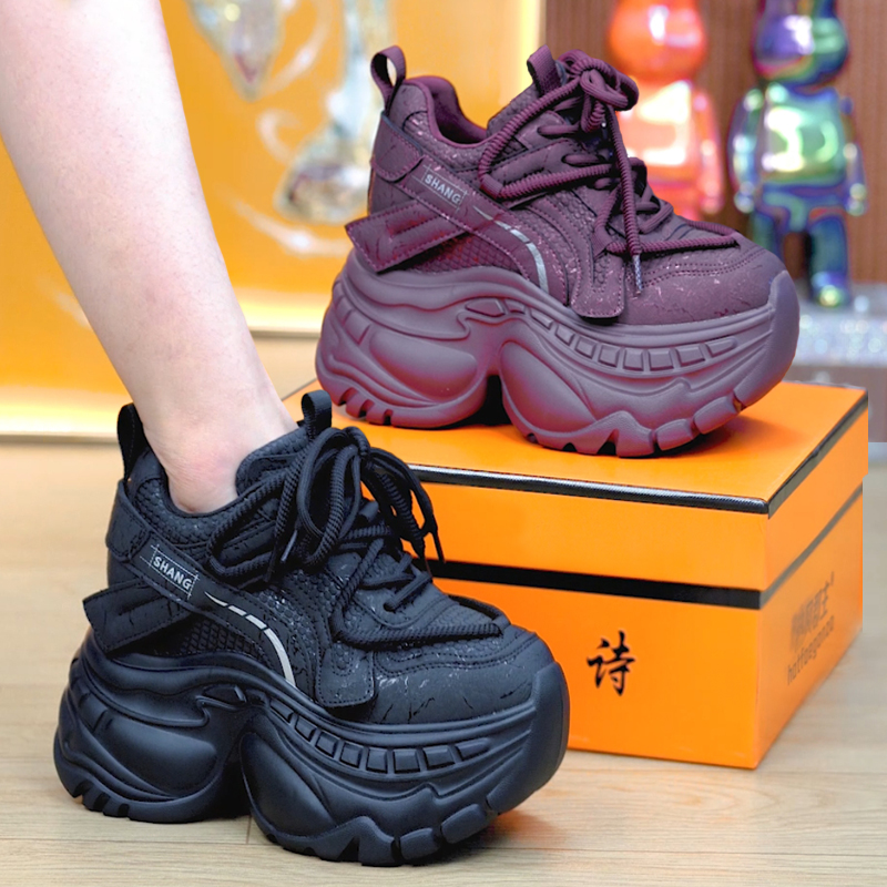 小个子超火显瘦厚底老爹鞋女