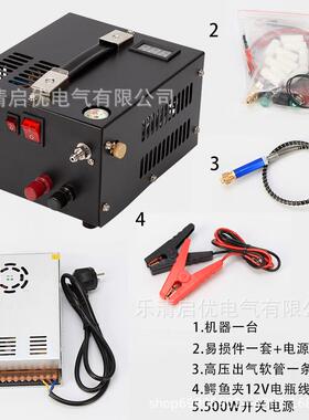 跨境热销车载高压打气机30mpa充气泵户外潜水12v/110V/220V风冷