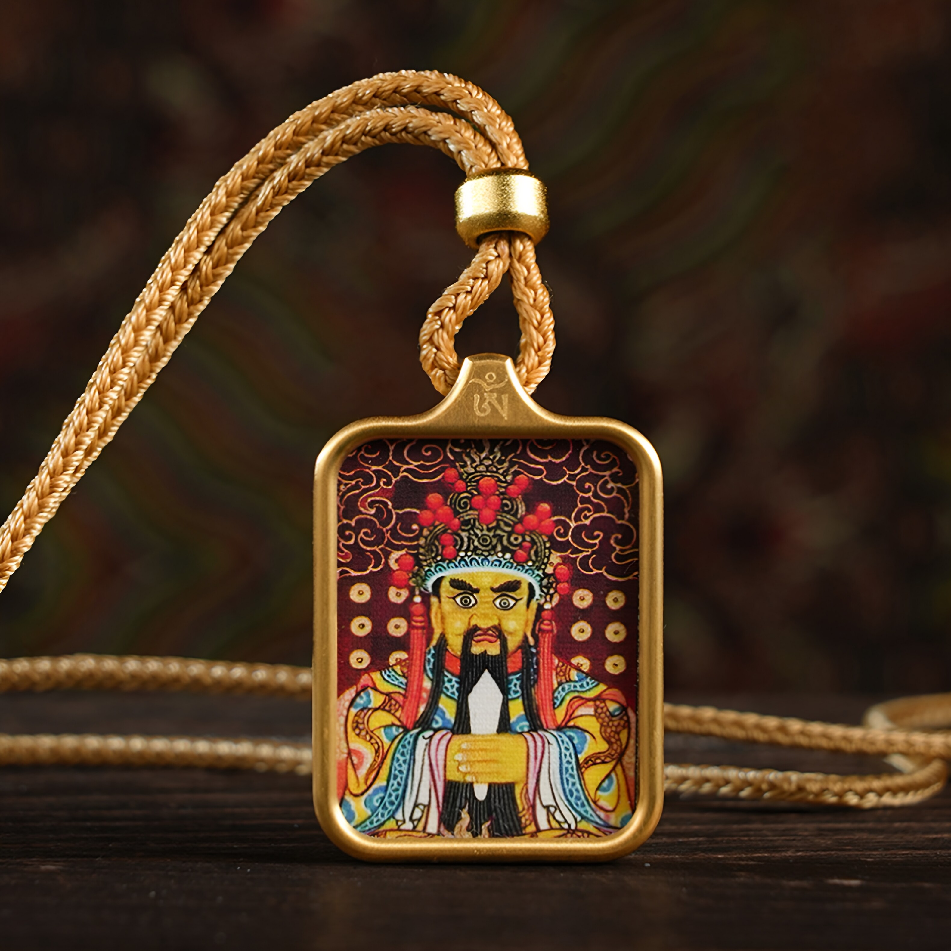 普陀山普贤菩萨扎基拉姆大黑天西藏随身唐卡吊坠黄财神绿度母项链