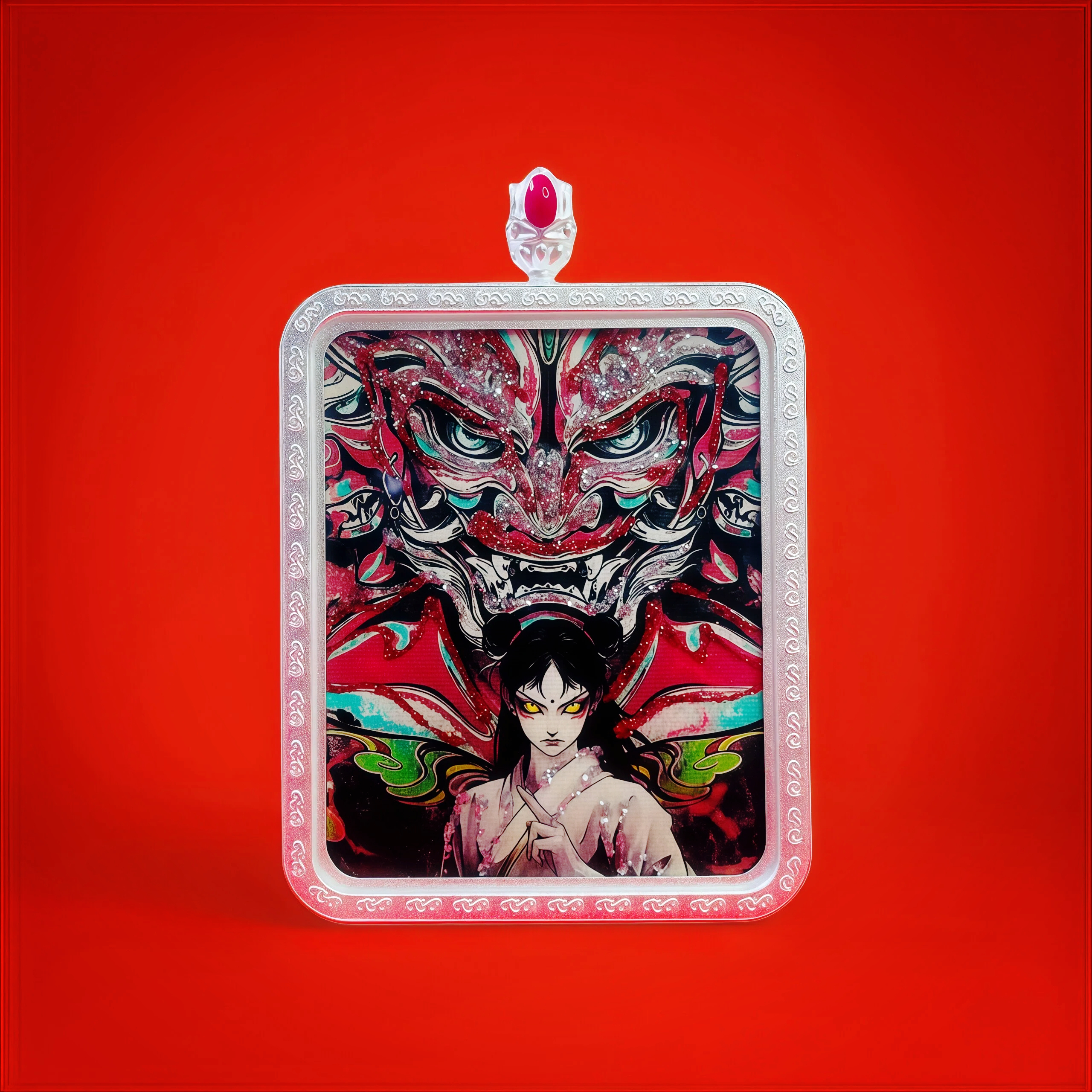 三坛海会哪吒彩晶唐卡国潮古风创意时尚民族风复古吊坠项链