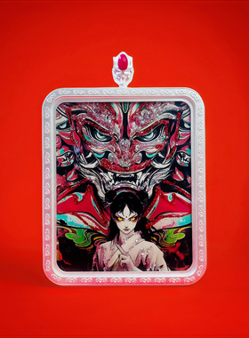 三坛海会哪吒彩晶唐卡国潮古风创意时尚民族风复古吊坠项链