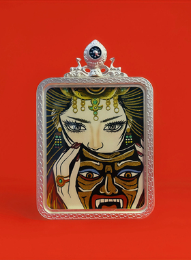 手绘唐卡吊坠前世今生扎基拉姆男女款项链挂件饰品嘎乌盒