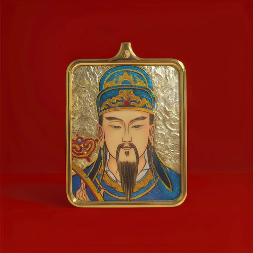 全手绘文昌帝君唐卡吊坠龙虎山