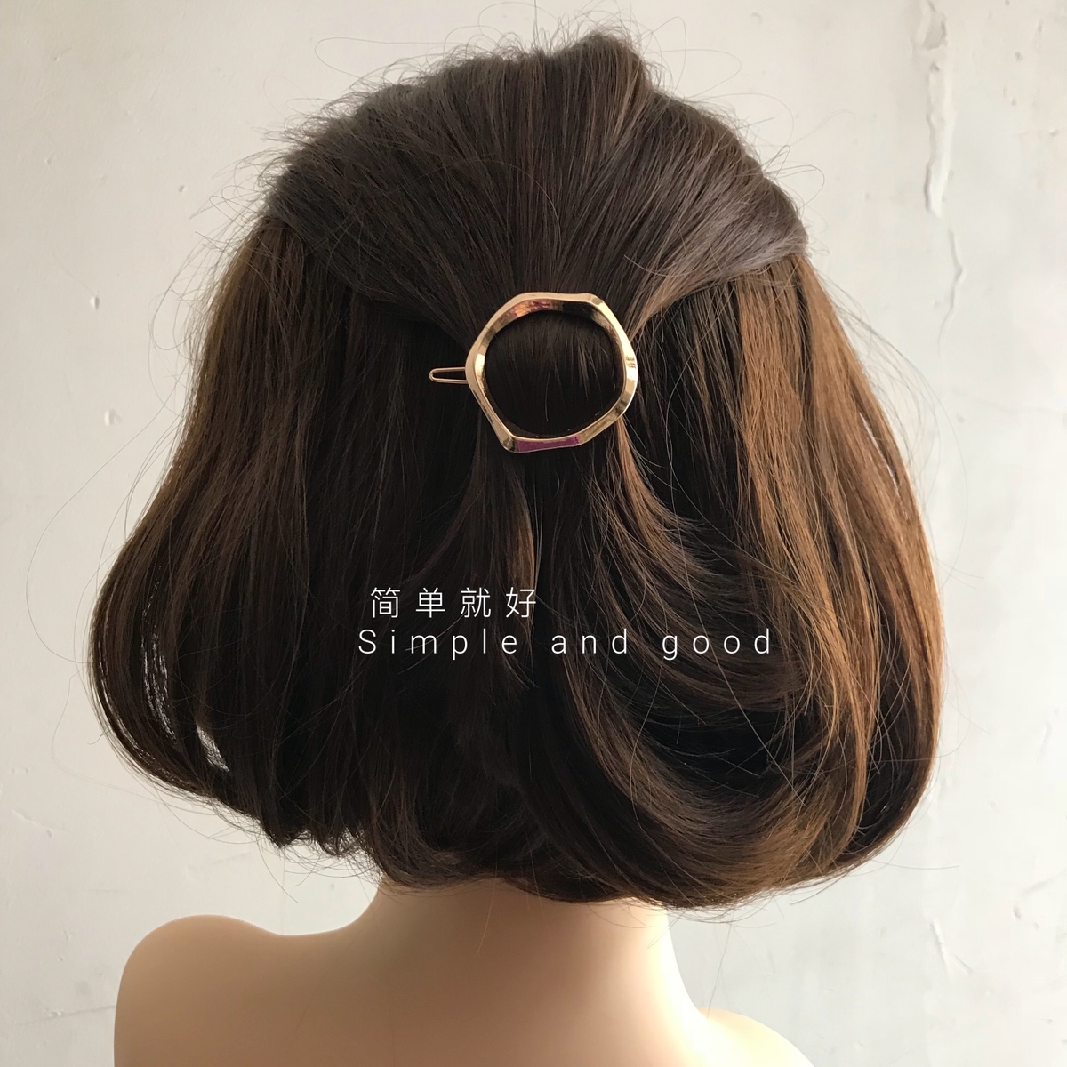韩国百搭欧美简约金属镂空几何不规则圆成人发夹边夹顶夹ins发饰