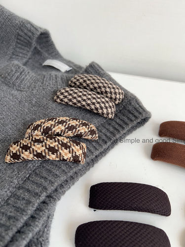 美拉德秋冬侧边经典格纹纯色复古边夹bb夹刘海夹子发夹发卡碎发夹