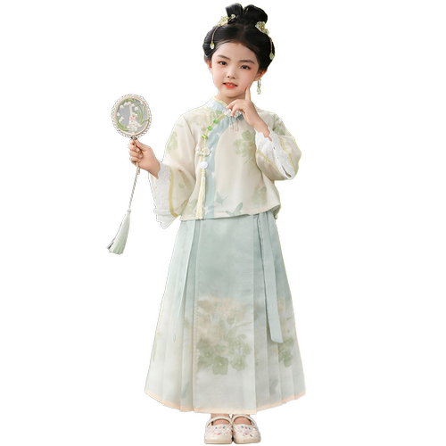 汉服女童中国风马面裙套装裙春夏2026新款洋气新中式儿童长袖古装