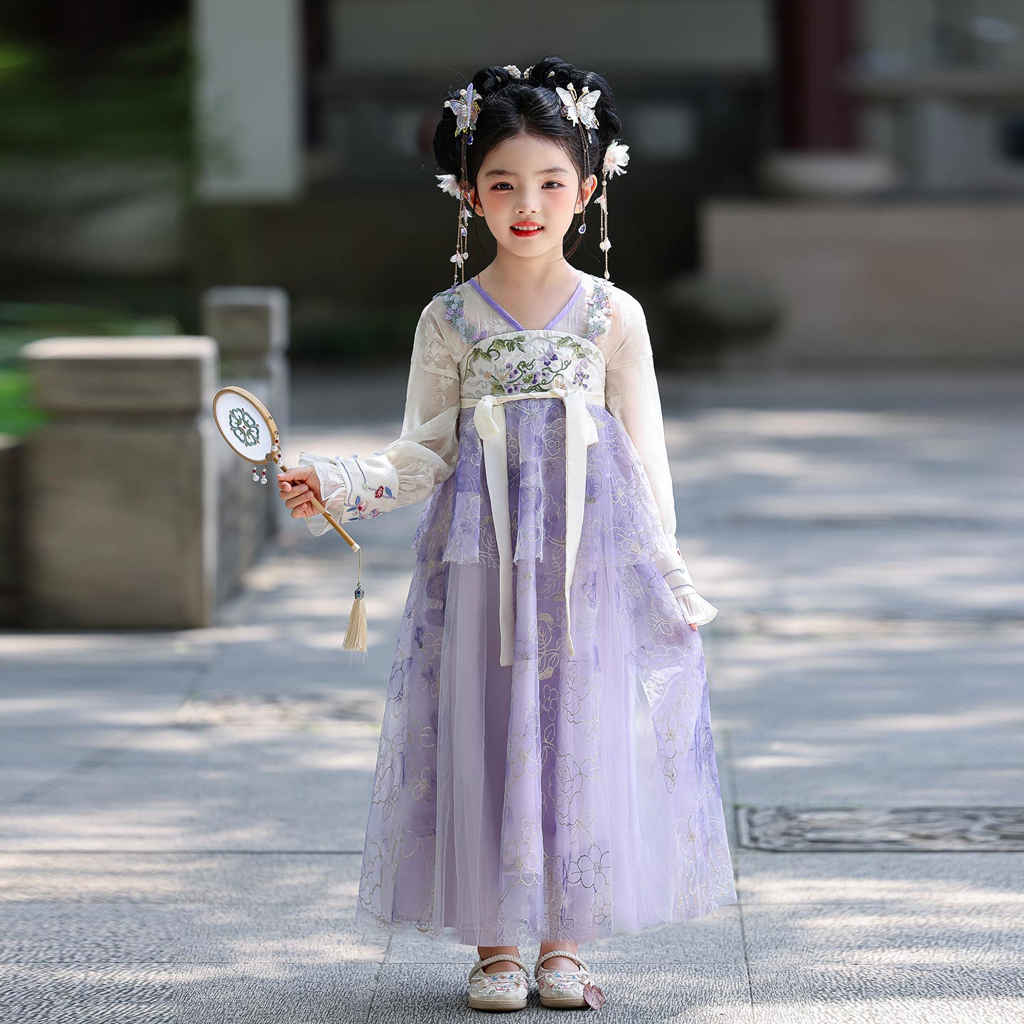 2026春装女童国风汉服公主裙唐装图片