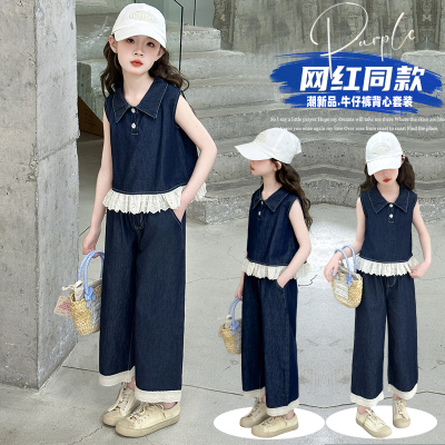 女童牛仔套装夏季2025新款时尚
