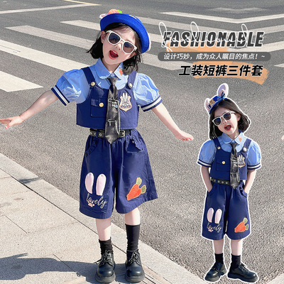 兔子警官女童2026夏季新款套装