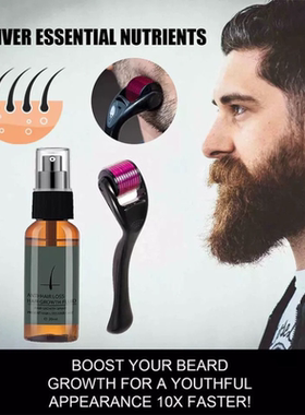 Naturally harmless Beard Growth Roller Set Beard Growth  Men