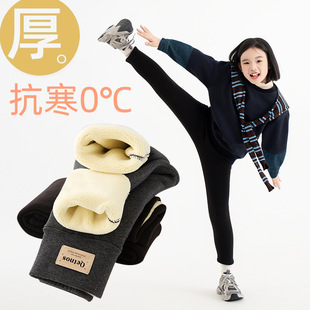 深冬厚实儿童保暖裤 时尚标加绒加厚女童裤子 一条过冬儿童装裤子