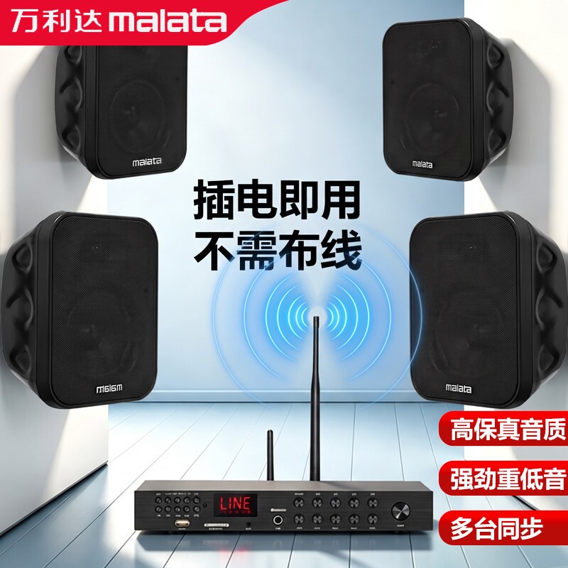 万利达无线壁挂音响套装会议室店
