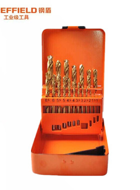 钢盾 SHEFFIELD S133011/12/13 镀钛直柄麻花钻套装13/19/25件套