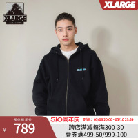 X-LARGE潮流男装 2024春夏新品 休闲复古风开衫连帽卫衣男女同款