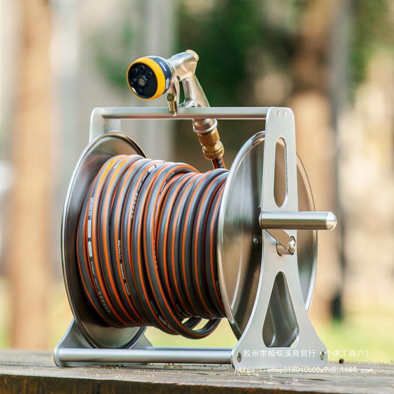 水管车收纳架水管软管卷管器盘管器不锈钢绕管架10-60米绕管直销