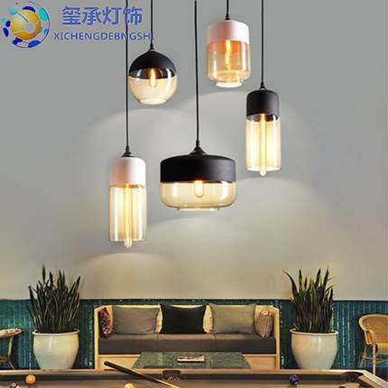 美式复古吧台玻璃吊灯loft单头创意个性装饰简约走道餐厅客厅灯饰