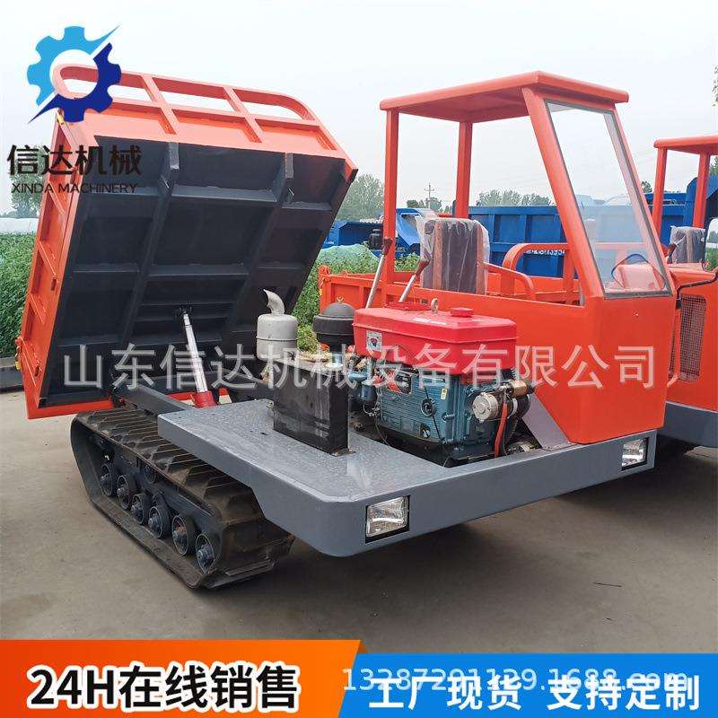 爬山虎运输车履带运输车 全地形小型果园山地随车吊农用自卸耐用