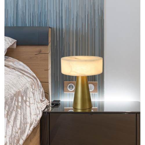 北欧轻奢极简创意客厅卧室玄关床头云石台灯装饰led调光现代护眼