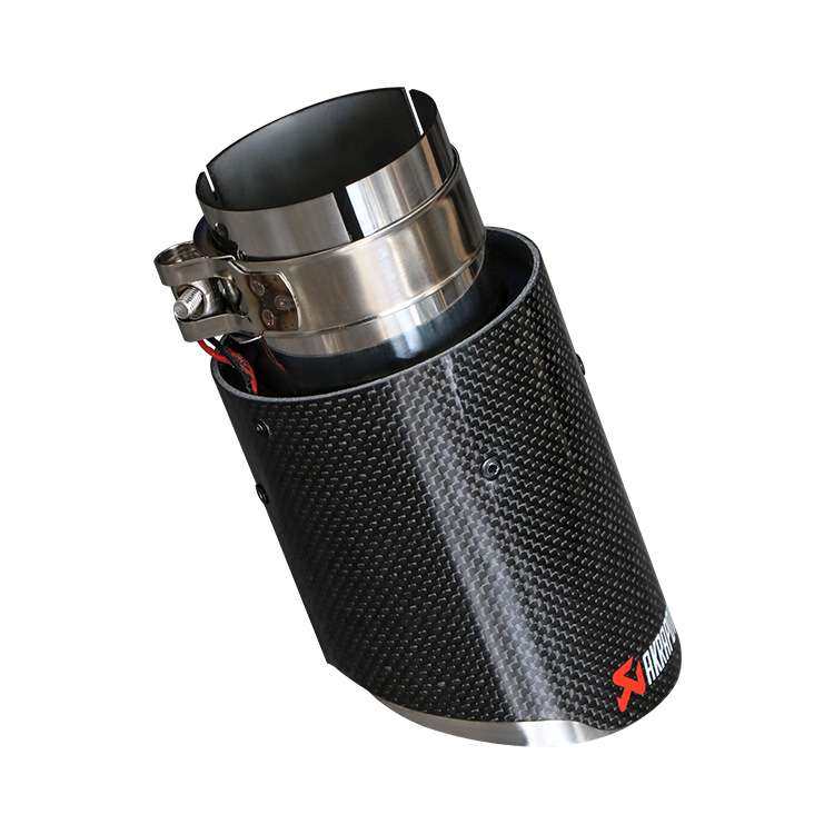 汽车改装汽车通用排气管真碳纤维LED发光尾喉汽车尾喉喷火尾喉